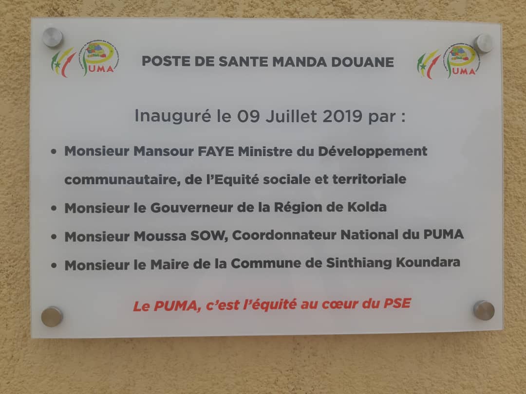 Inauguration du poste de santé de Manda Douane dans la région de Kolda