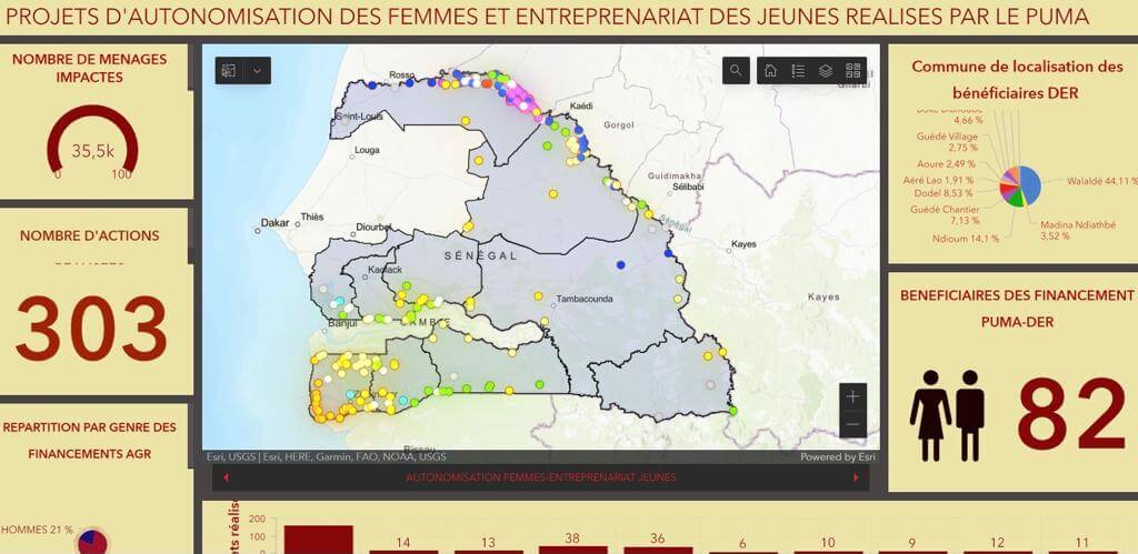 Cartographie pour le suivi des projets d’autonomisation des femmes et de l’entreprenariat des jeunes au niveau des zones frontalières à l’aide du logiciel ArcGIS.